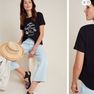 By Anthropologie Farm and Flower Graphic Tee Size Medium